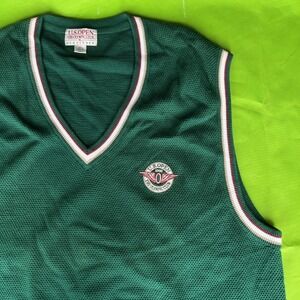 XL Mens U.S. Open The Olympic Club Golf Vest Green V Neck Sleeveless Sweater Vtg